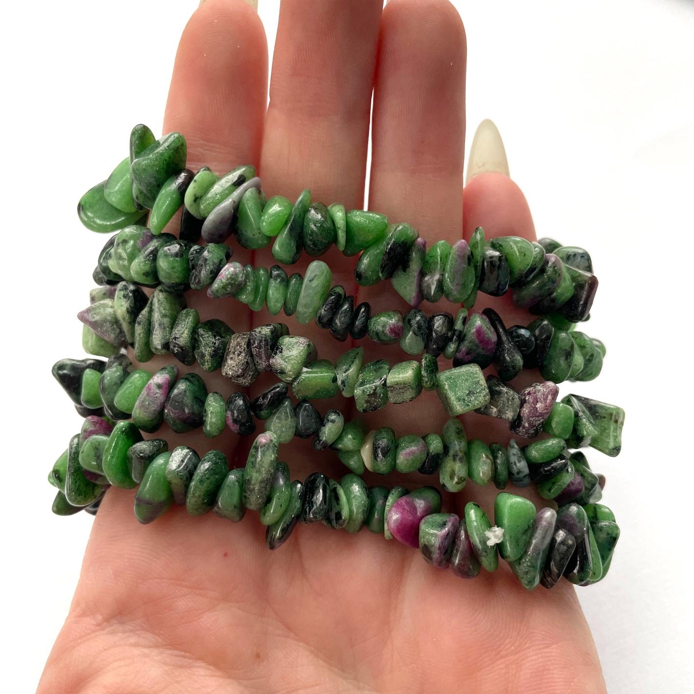 Ruby Zoisite Chip Bracelet Ruby Zoisite Chip Bracelet
